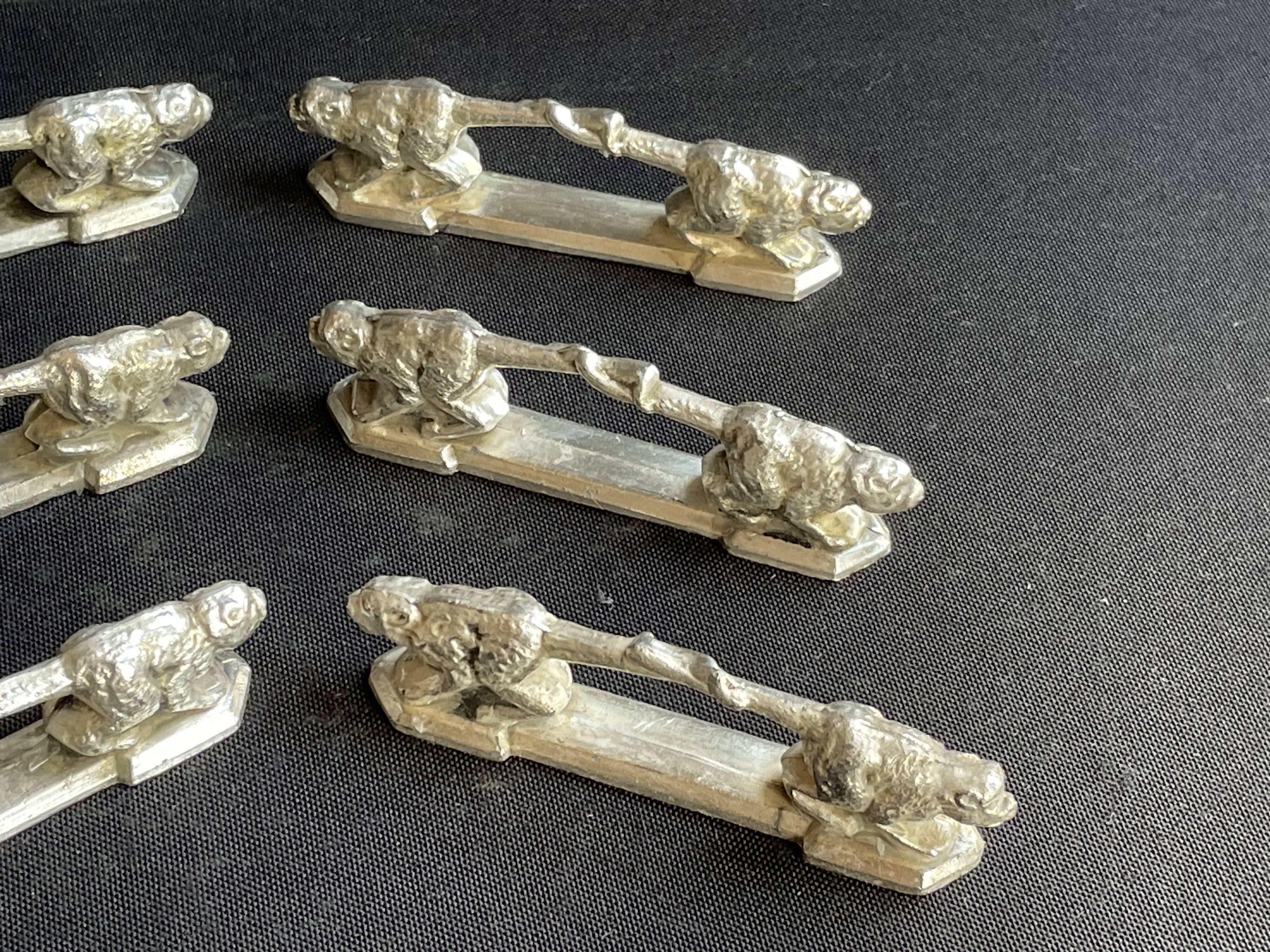 6 zoomorphic knife holders - Orfèvrerie REX