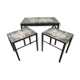 Brutalist Flag Stone nesting Tables, set of 3
