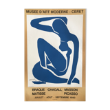 Lithographic poster after Graceful Blue Nude of 52 by MATISSE, Musée de Céret, 1980 (Mourlot)