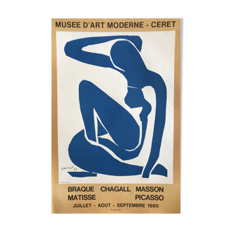 Lithographic poster after Graceful Blue Nude of 52 by MATISSE, Musée de Céret, 1980 (Mourlot)