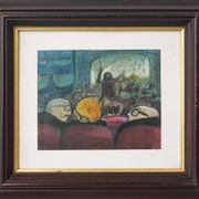 Cartoon theatre scene - Pastel on paper