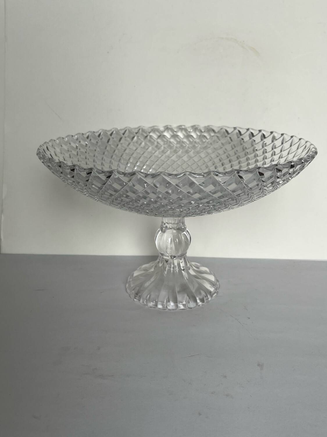 Large glass bowl on foot