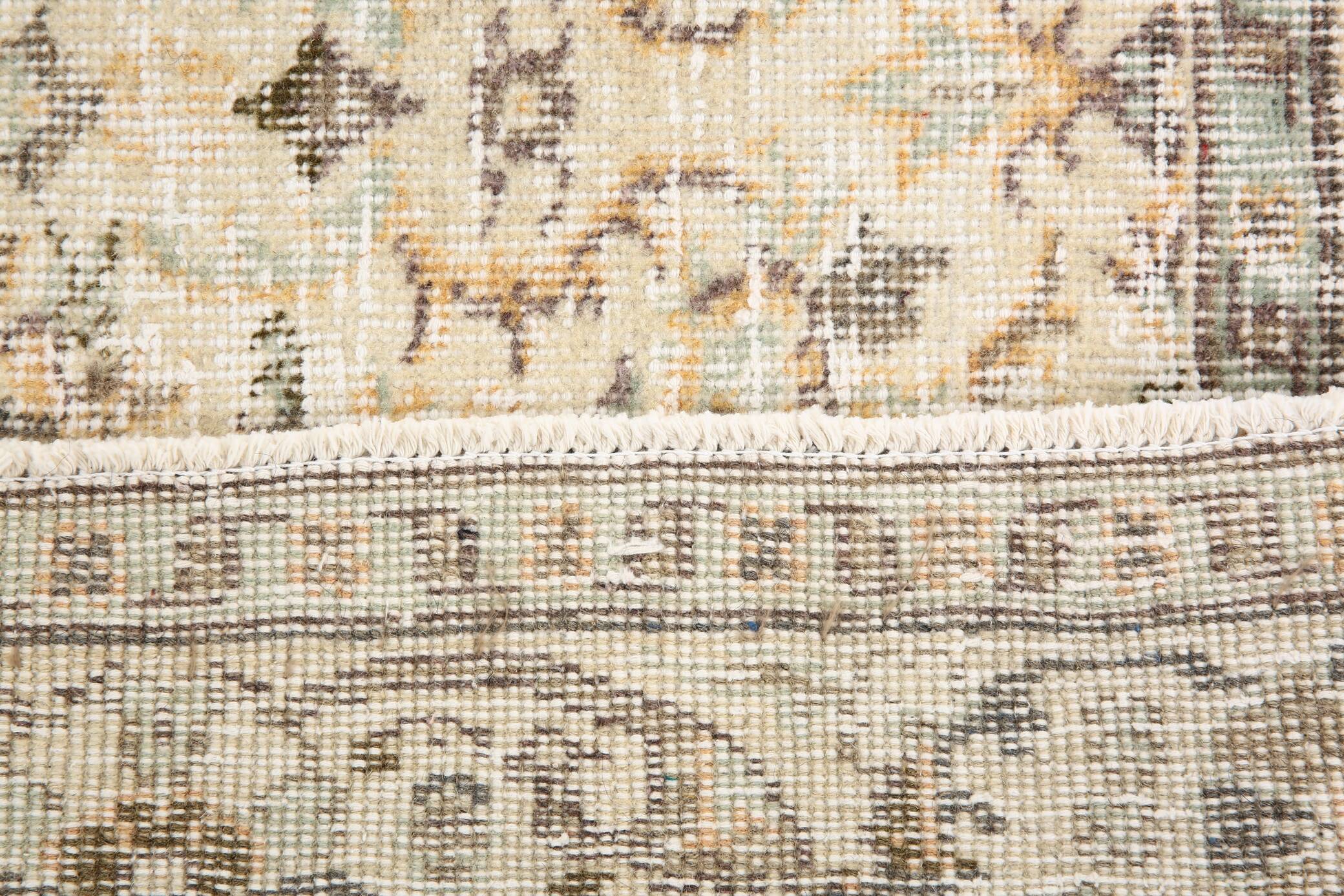 3x10 Beige & Brown Turkish Runner Rug, 84x263Cm