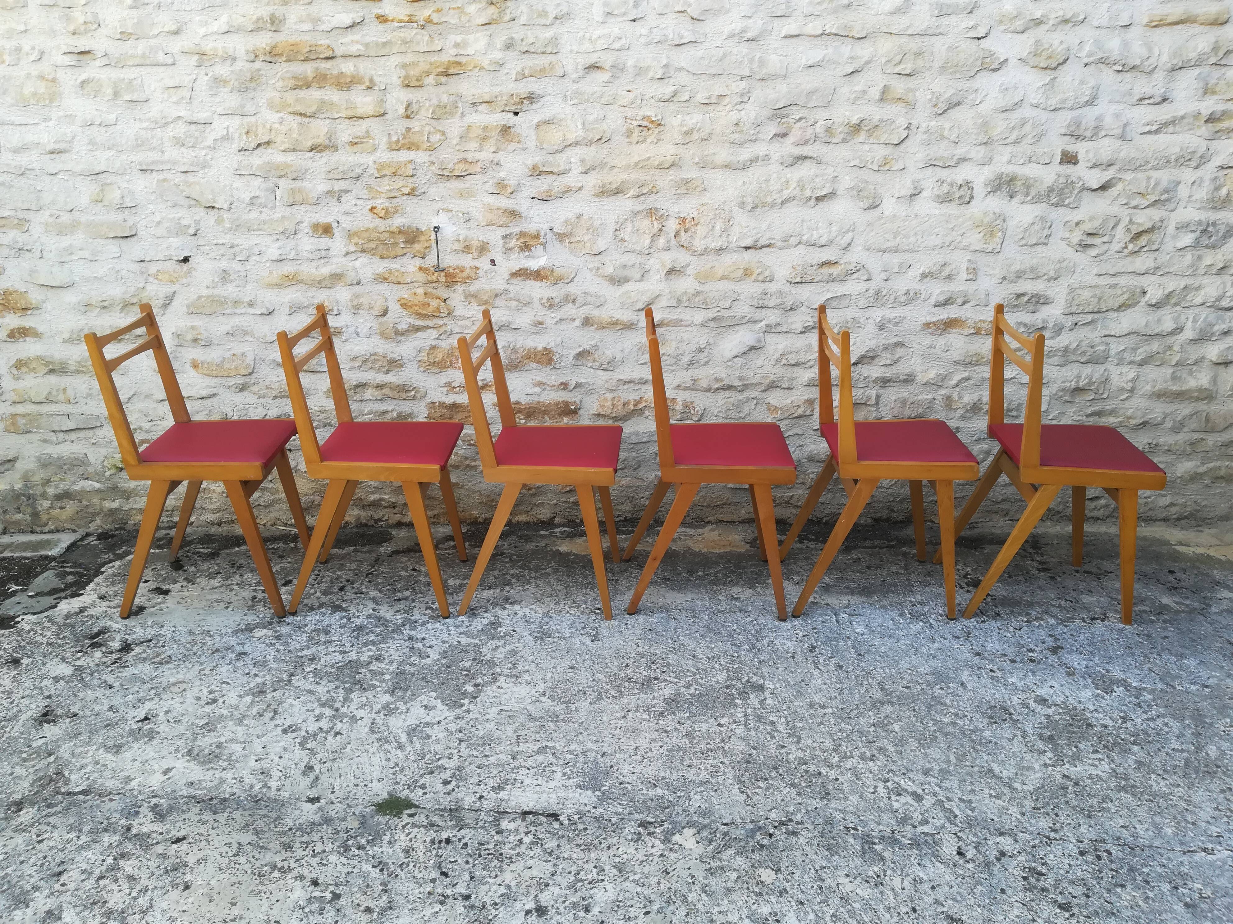 Six vintage chairs