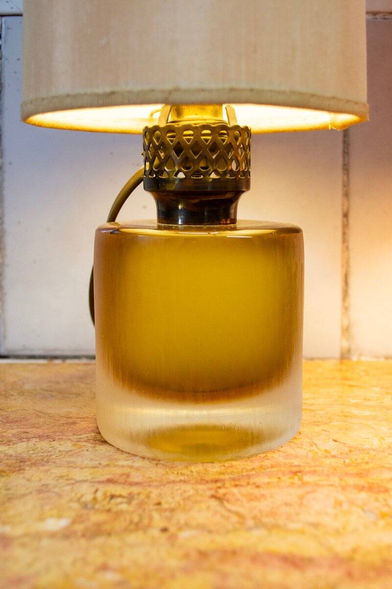 Murano glass table lamp engraved by Paolo Venini, 1960s, set of 2