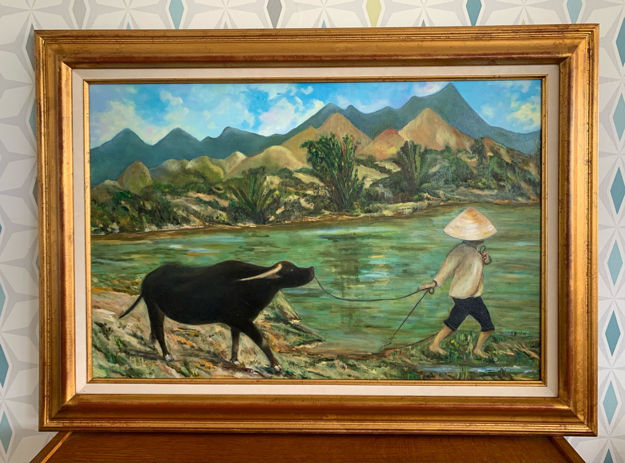Oil painting on canvas landscape Asia