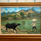 Oil painting on canvas landscape Asia