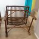 Lot de 2 Fauteuils de jardin en rotin et bambou -Vintage -Années 60 - avec coussins - vernis satin