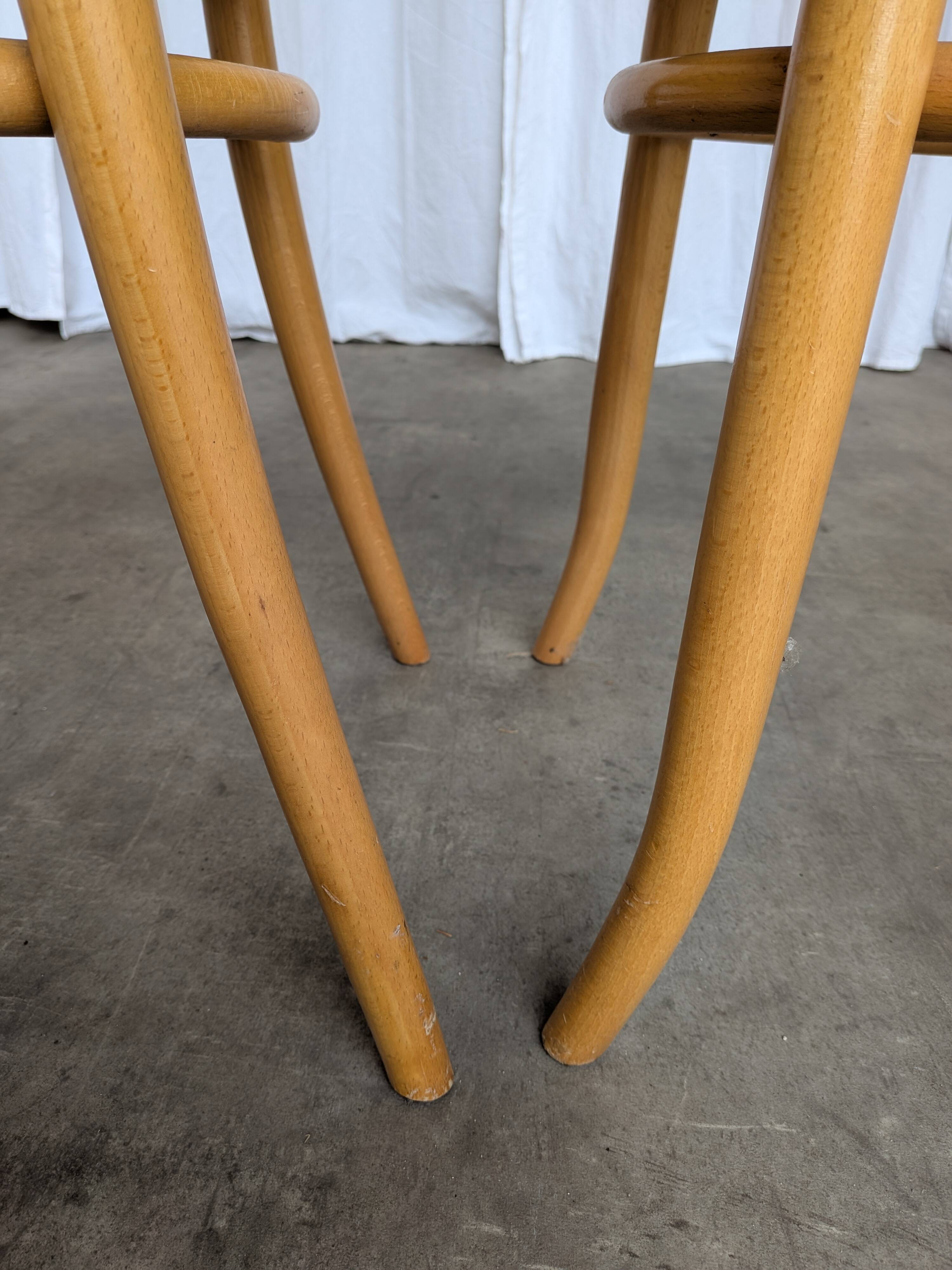 Set of 2 Thonet Style Bentwood Chairs with Cane Seat / Mid-Century Dining F