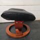 Repose pieds / Pouf en cuir noir  -Stressless