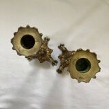 Old pair of bronze candlesticks