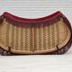 1970s, Danish 2-seater "Banana" sofa, original cherry-red velour.