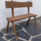 Small brutalist children's bench in elm and oak