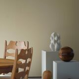 Set of 4 "Razorblade" high back chairs in oak & boucle, Henning Kjærnulf, 1960s