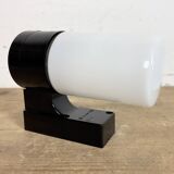 Industrial Brown Bakelite Wall Light with Milk Glass, 1960s