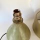 Glazed stoneware lamp base, fabric cable