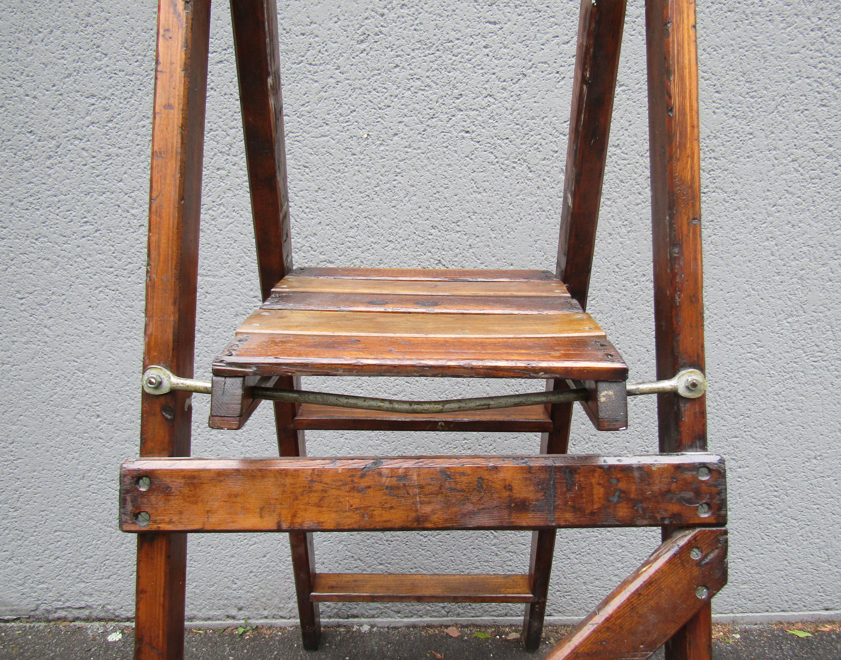 old stepladder scale vintage library