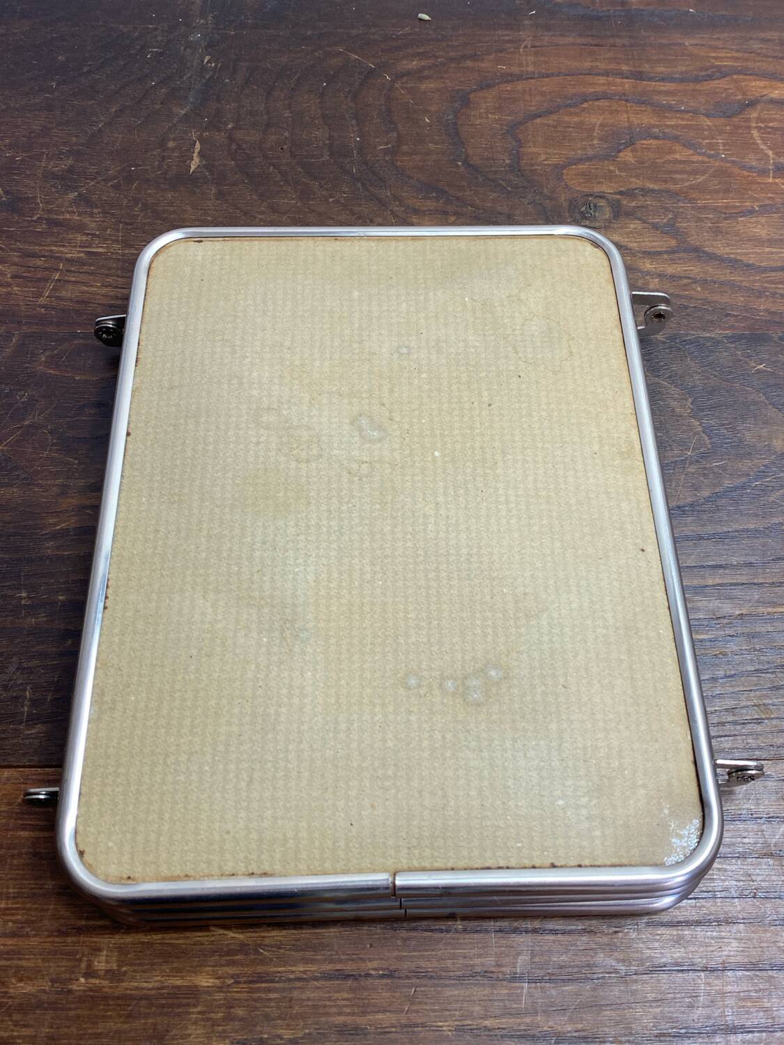 Triptych barber mirror, 1960, houndstooth back