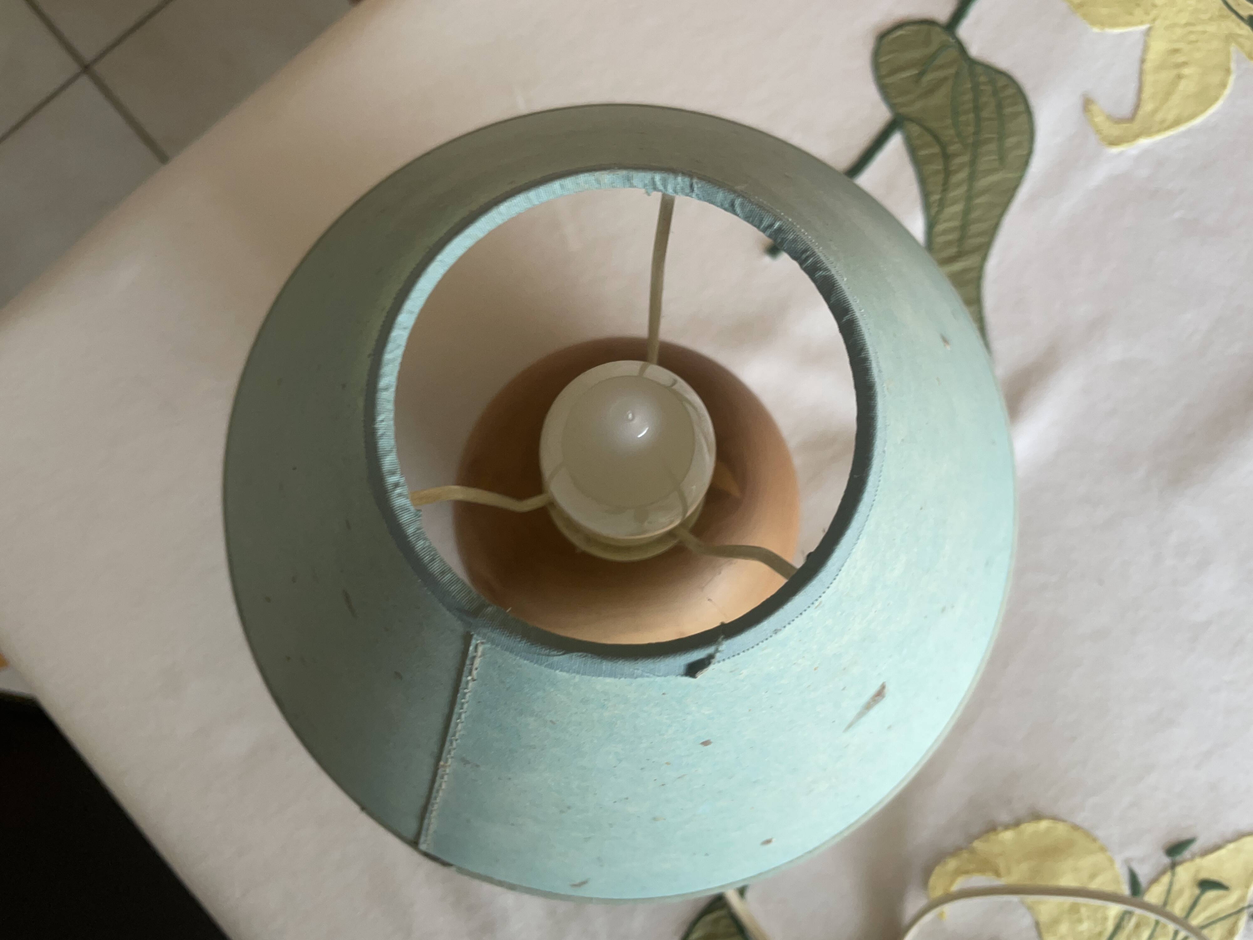 Lampe boule en bois années 70