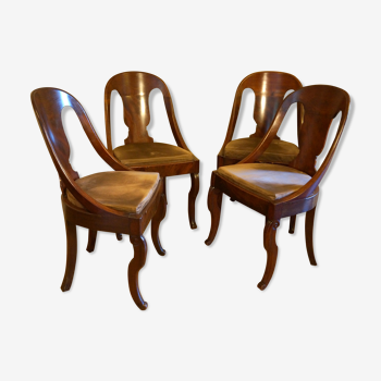 4 mahogany empire style chairs