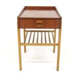 Table de chevet scandinave en teck et en chêne, Suède, 1960