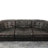 Canapé trois places De Sede DS-11 en cuir marron chocolat