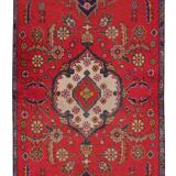 Traditional vintage red runner rug handwoven long oriental wool carpet runner -85x240cm