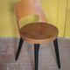 Chaise Baumann modèle Mondor, chaise bois vintage, chaise d'appoint