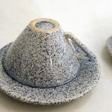 Set of 6 speckled cups & saucers