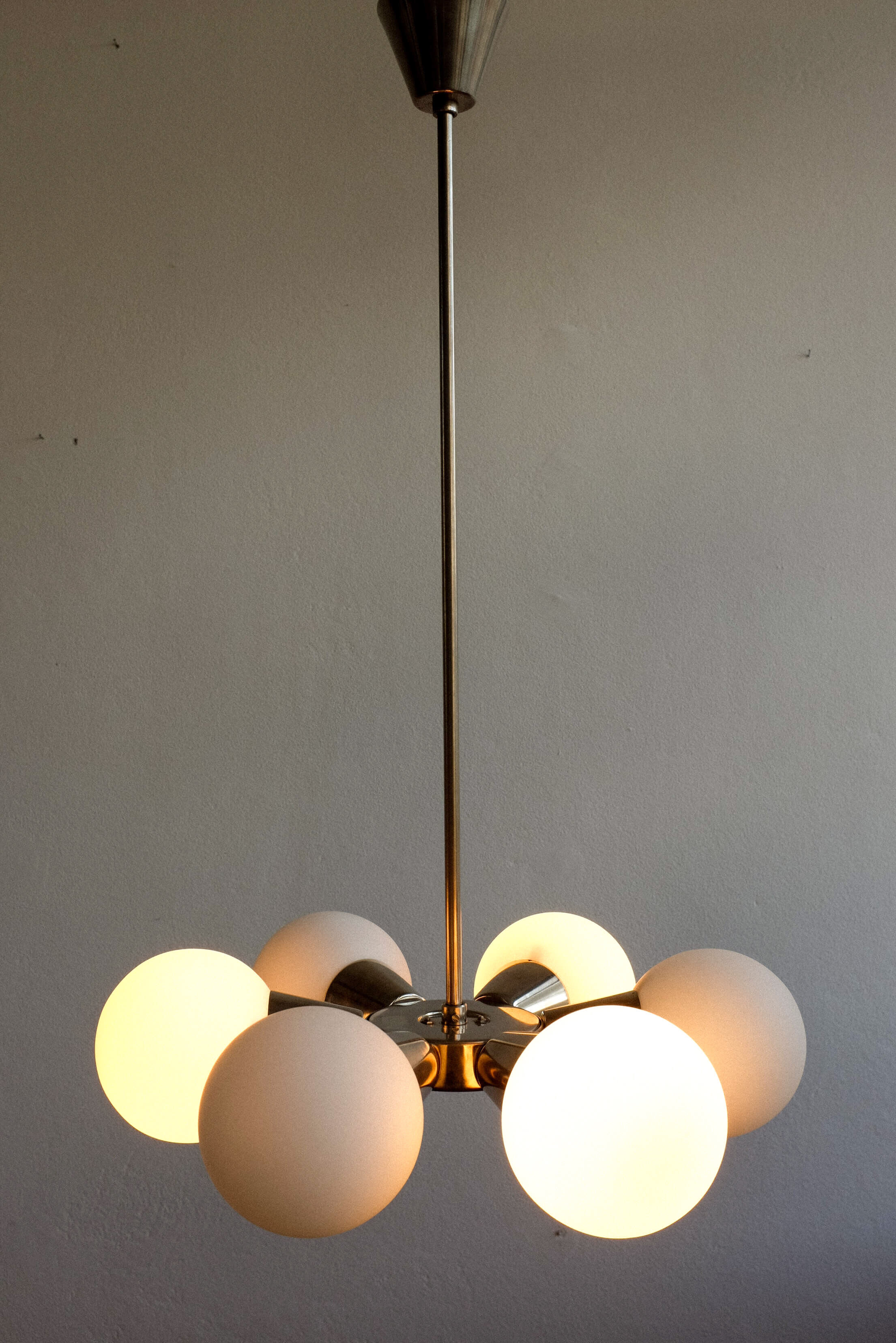 Silver Sputnik chandelier by Jaroslav Bejvl for Kamenický Šenov, 1970s