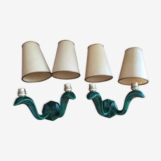 Pair of 50s ceramic wall light