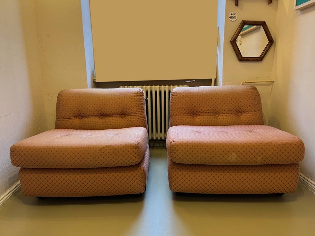 Two Amanta armchairs by Mario Bellini C&B B&B Italia vintage 60s/70s.