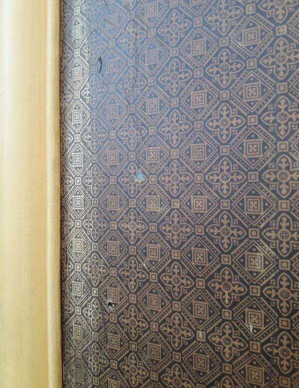 Porte d'entrée cintrée double en chêne, grilles et verre, XIXème