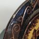 Vintage glazed terracotta plate from Dauphiné, Château decoration.