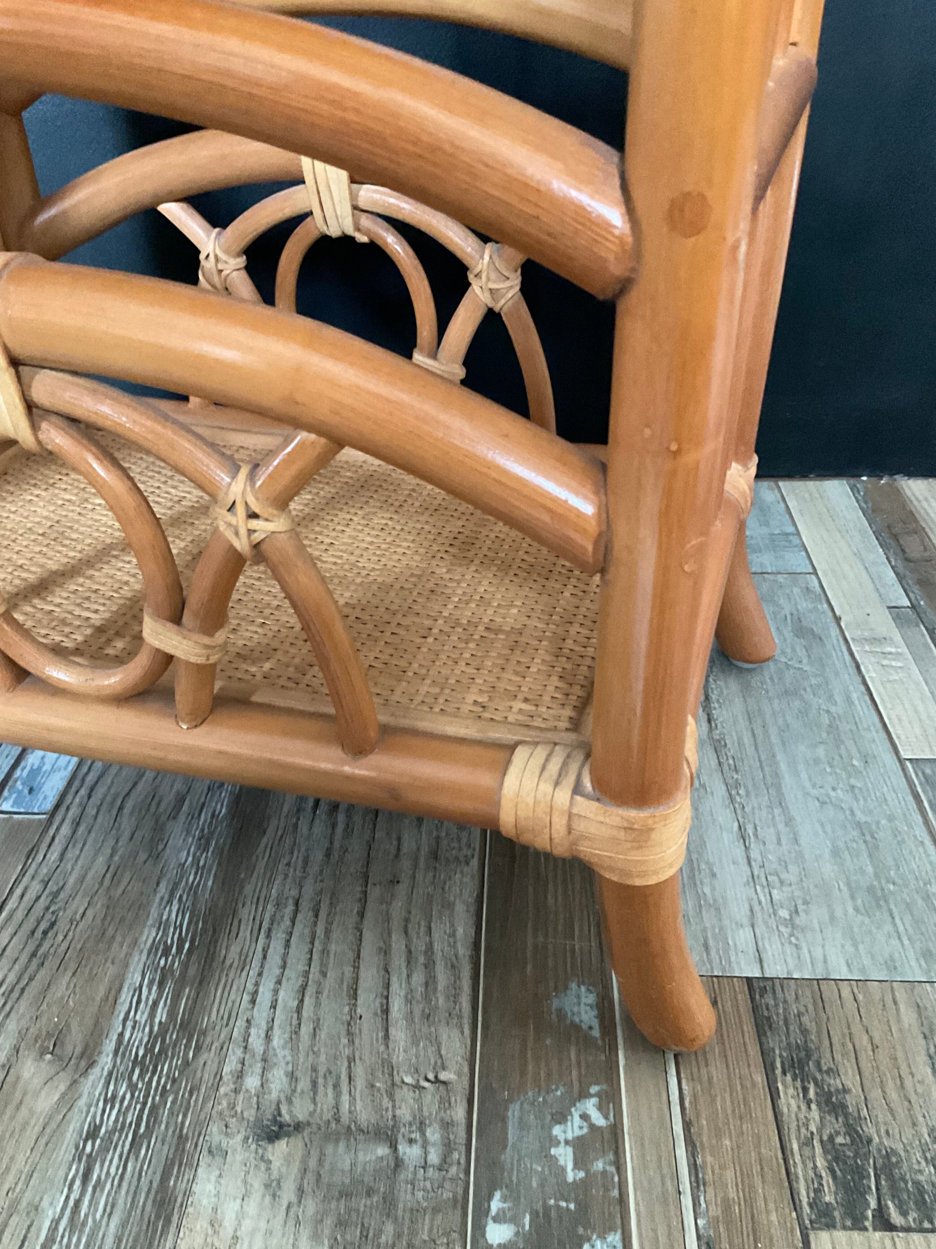 Vintage rattan side table from the 70s