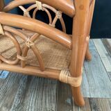 Vintage rattan side table from the 70s