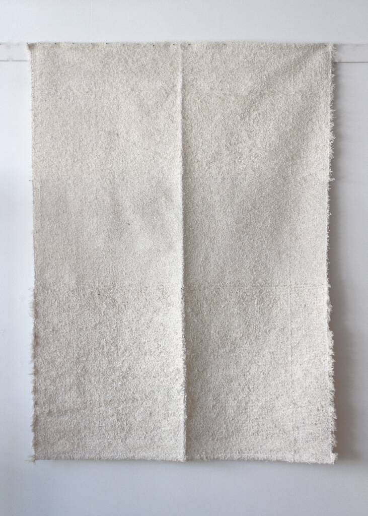 Handmade recycled cotton rug - hand-woven - 90 x 150 cm