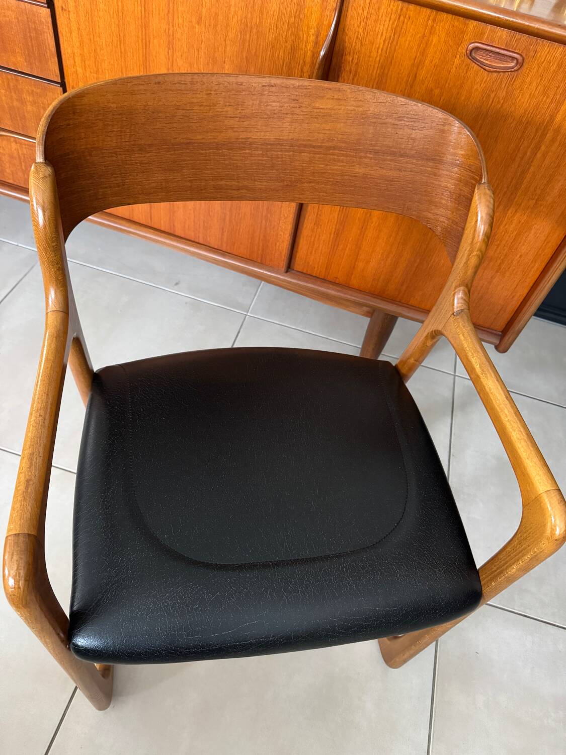 Vintage Baumann sleigh armchair
