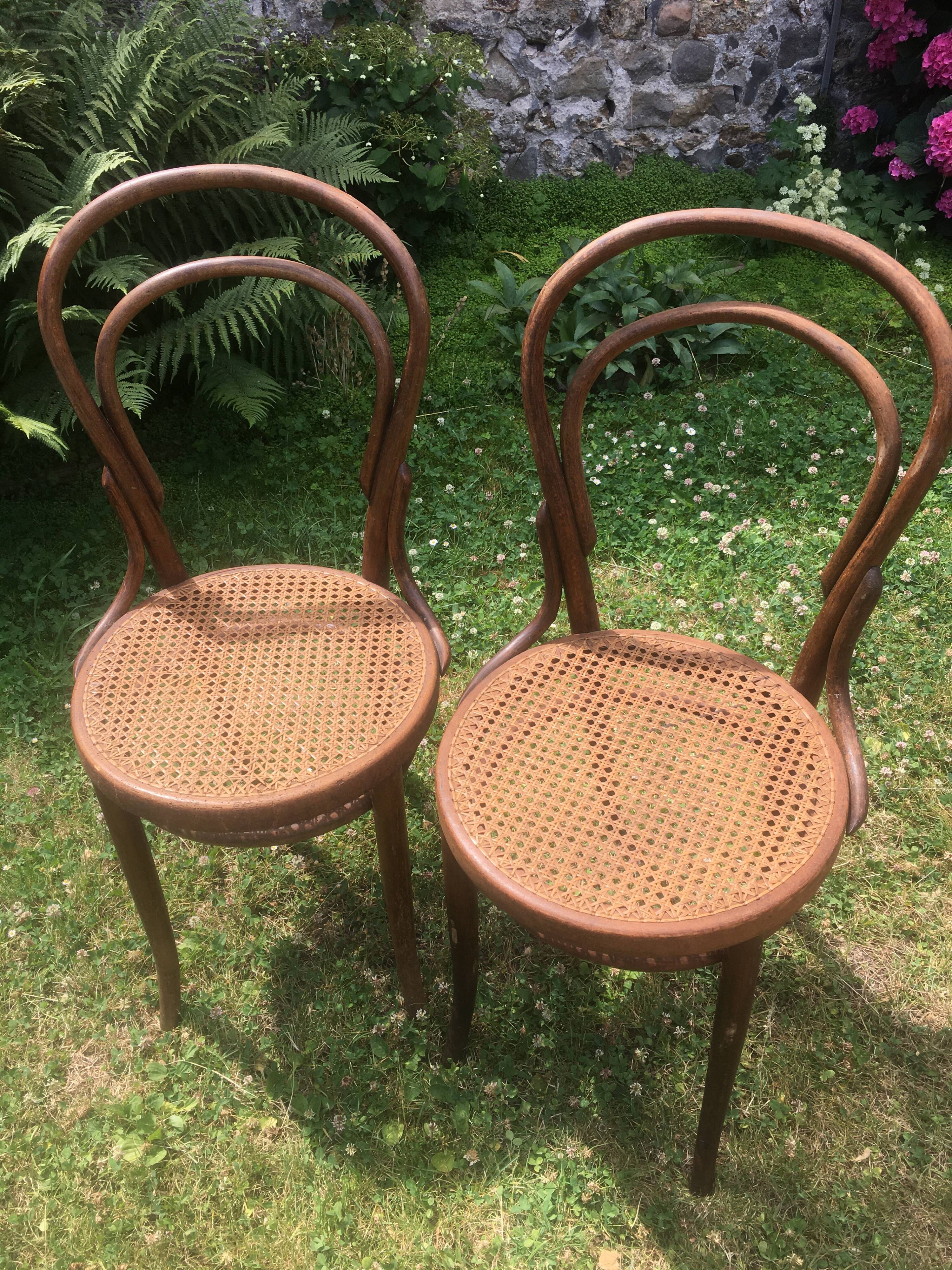 Artisanal cannage bistro chairs