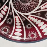 Pocket tray in glass lined plum color and cut