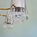 Space Age chandelier in chrome metal and brass, 1970s