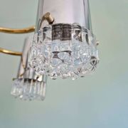 Space Age chandelier in chrome metal and brass, 1970s