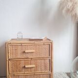 Pair of rattan bedside tables circa the 1970s.
