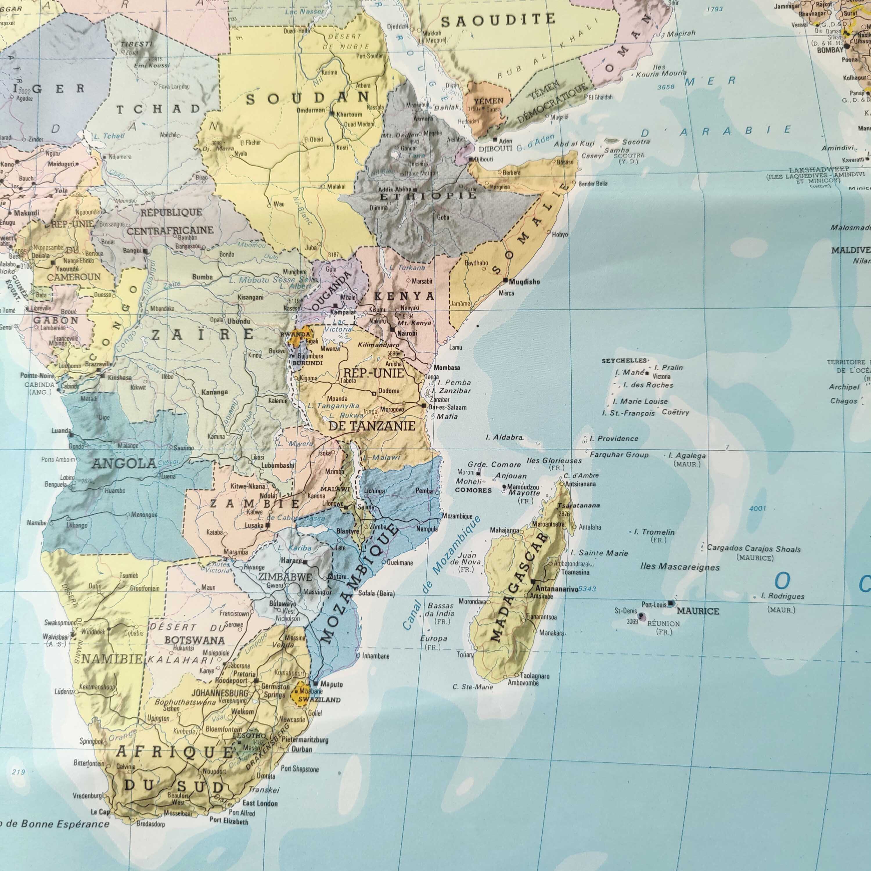 Map planisphere the vintage world 127x81cm 70s