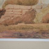 Ecole Française du début du XXème siècle  « Les ruines »  Aquarelle