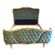 Lit capitonné style Louis XVI bleu