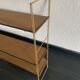 Vintage 1960 String wall shelf in gold wood - 60 x 50 cm