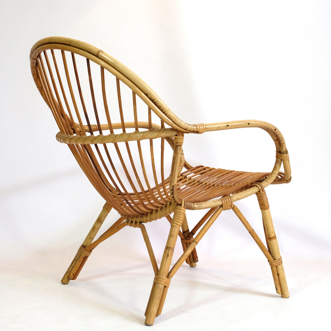 Fauteuil rotin des années 60-70