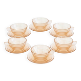 6 "Gondolo" espresso cups and saucers, Art Deco inspired design
