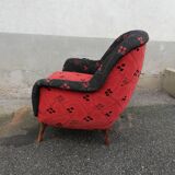 Armchair year 50 red and black compass feet